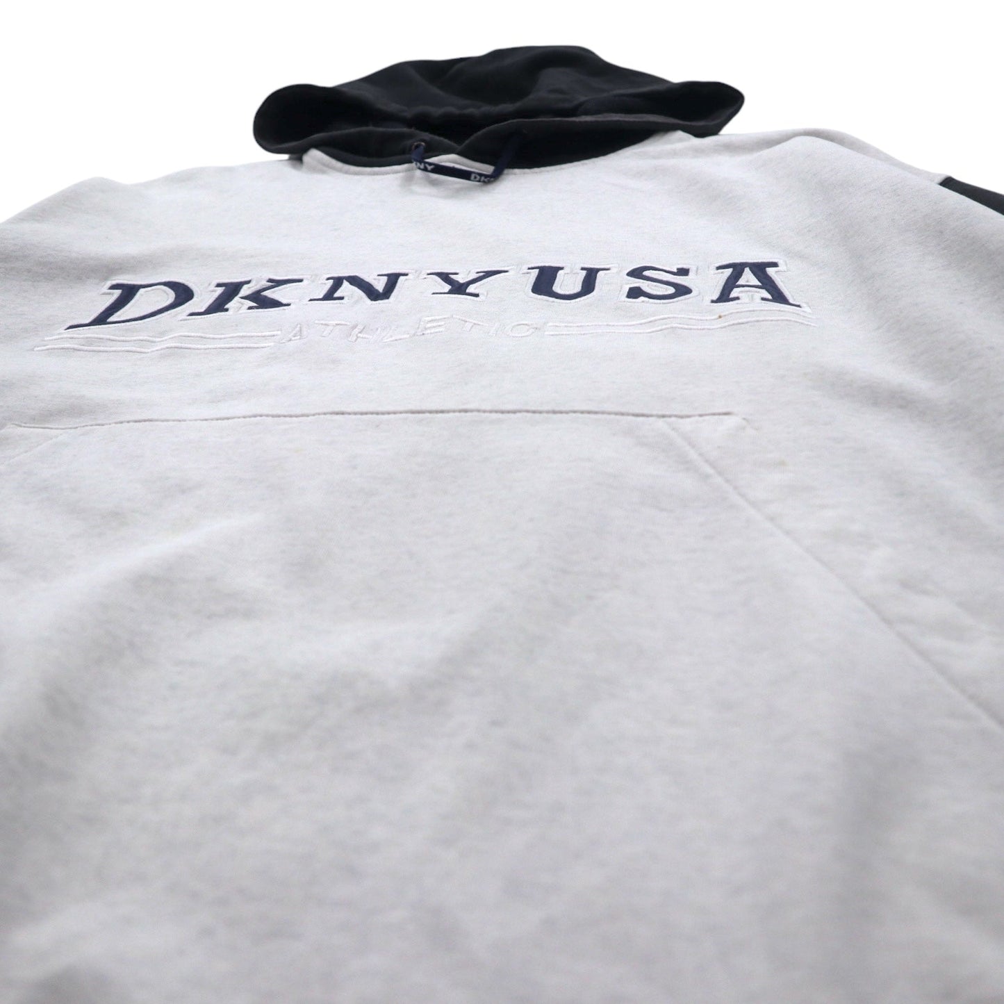DKNY USA (Donna Karan New York) 90s Pullover Hoodie, Size L, Gray Cotton
