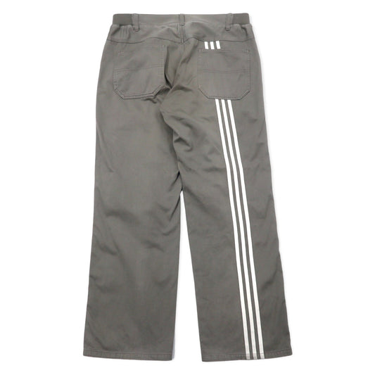 adidas 00年代 ダブルニー ダック ワークパンツ O グレー コットン 3ストライプス