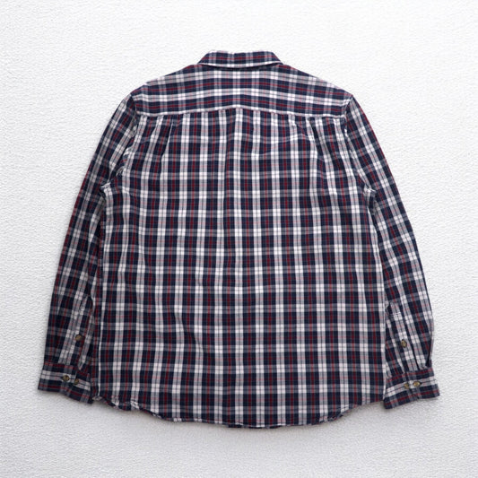 Carhartt Relaxed Fit Button-Down Flannel Shirt, Size L, Gray Check, Chest Pocket, 102214 412