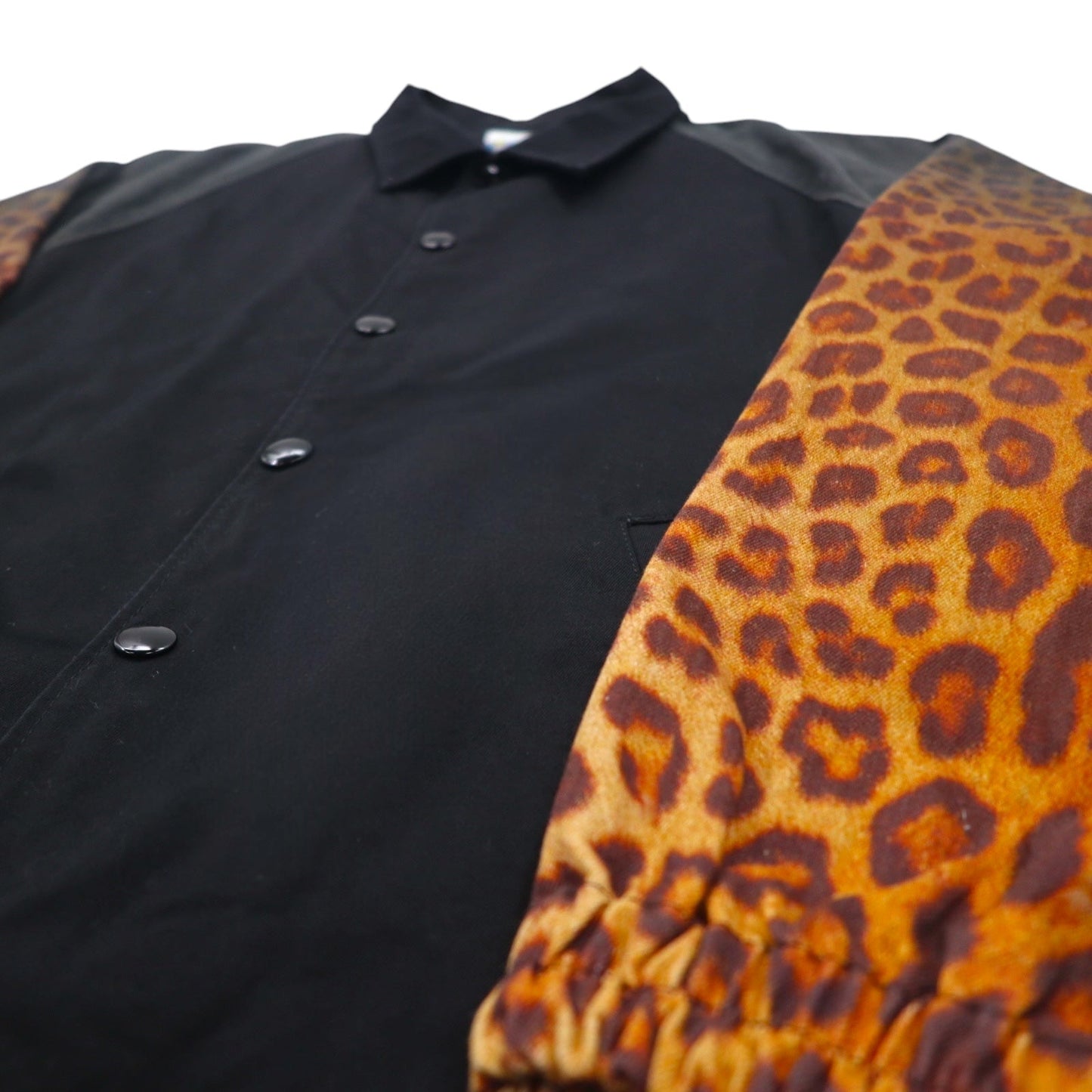 FACETASM Leopard Print Coach Jacket, Medium, Black Cotton, HT-JK-M05