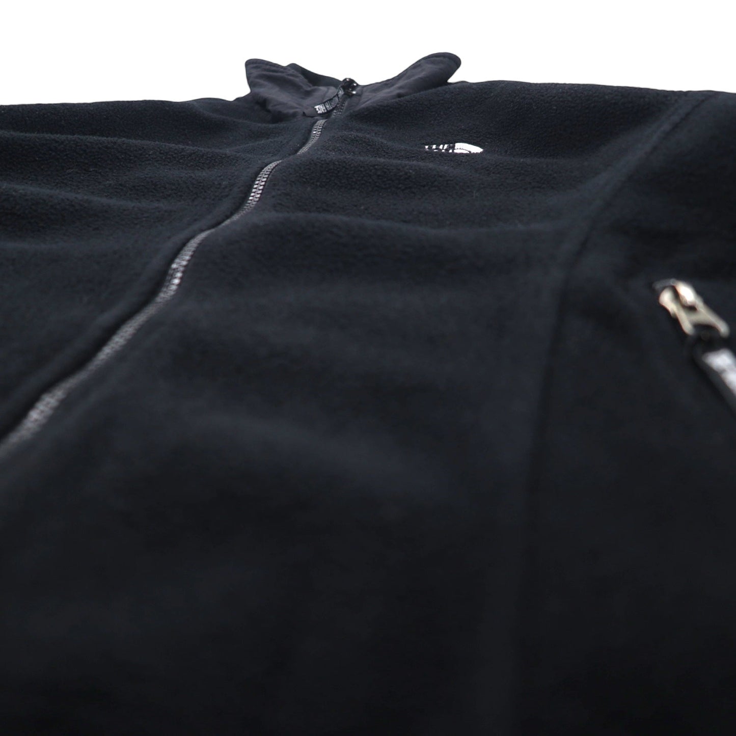 THE NORTH FACE Polartec Fleece Jacket, Size M, Black, Polyester, Center Logo Embroidery, Drawcord