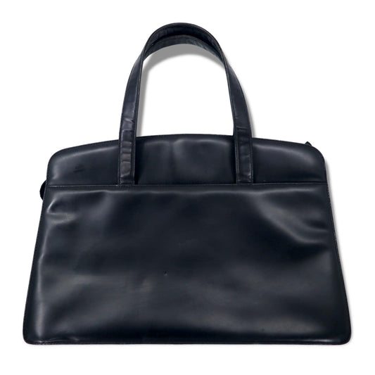 Burberry's Old Nova Check Square Shoulder Bag in Black Leather