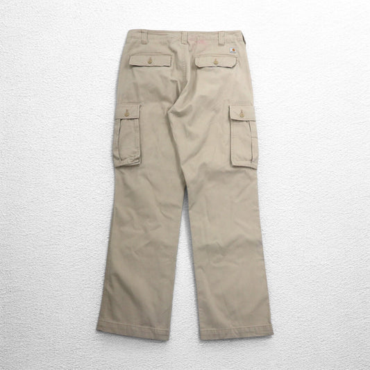 Carhartt Cargo Work Pants, Size L, Beige, Cotton, B355 FDK