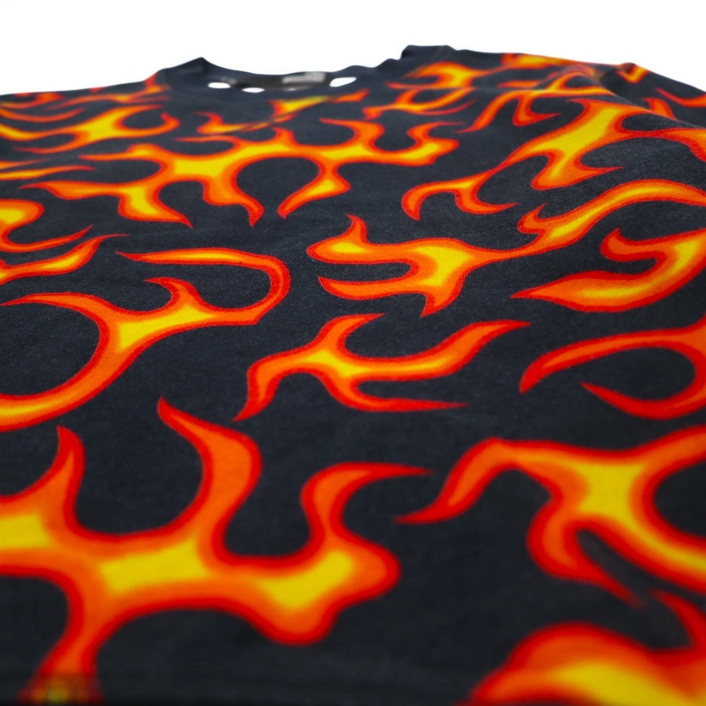 LOVE MOSCHINO ファイヤーパターン スウェット M ブラック コットン トルコ製