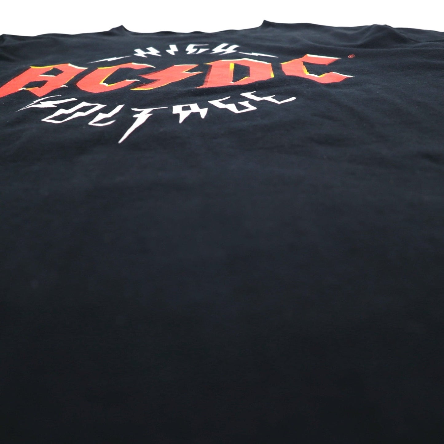 AC/DC 00s Rock Band T-Shirt, Black Cotton, XL, HIGH VOLTAGE