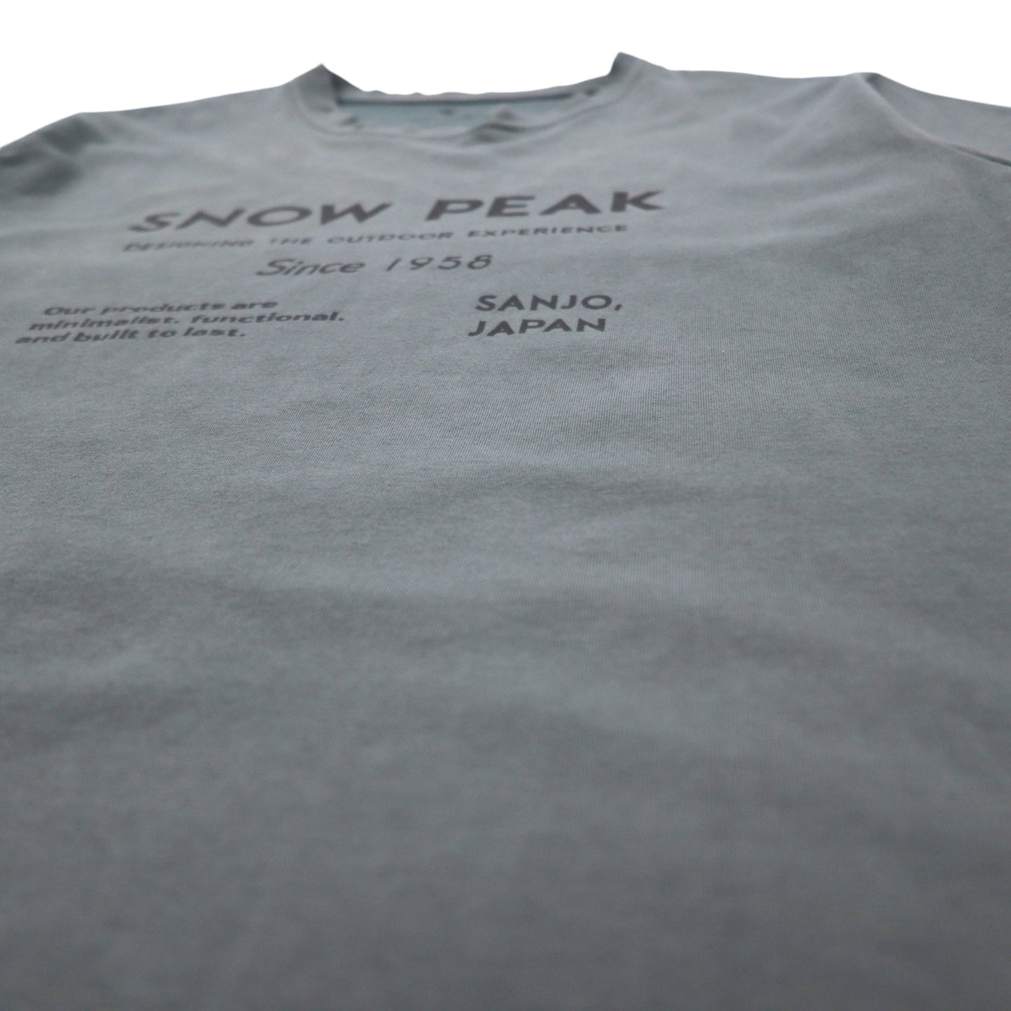 Snow Peak Typography T-Shirt, Medium, Gray, Cotton, SP Typography T-Shirt, TS-24AU101