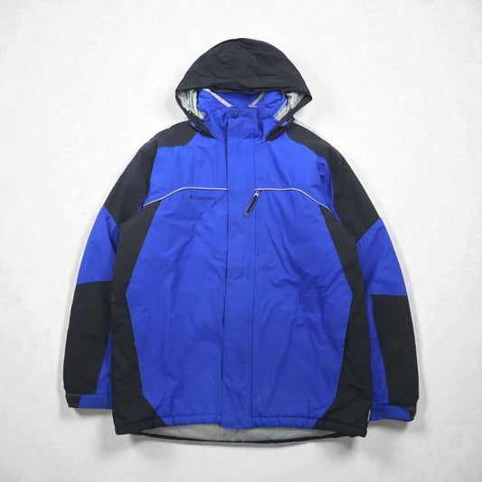 Columbia 中綿 ナイロン マウンテンパーカー ジャケット L フード収納 ビッグサイズ ST5364