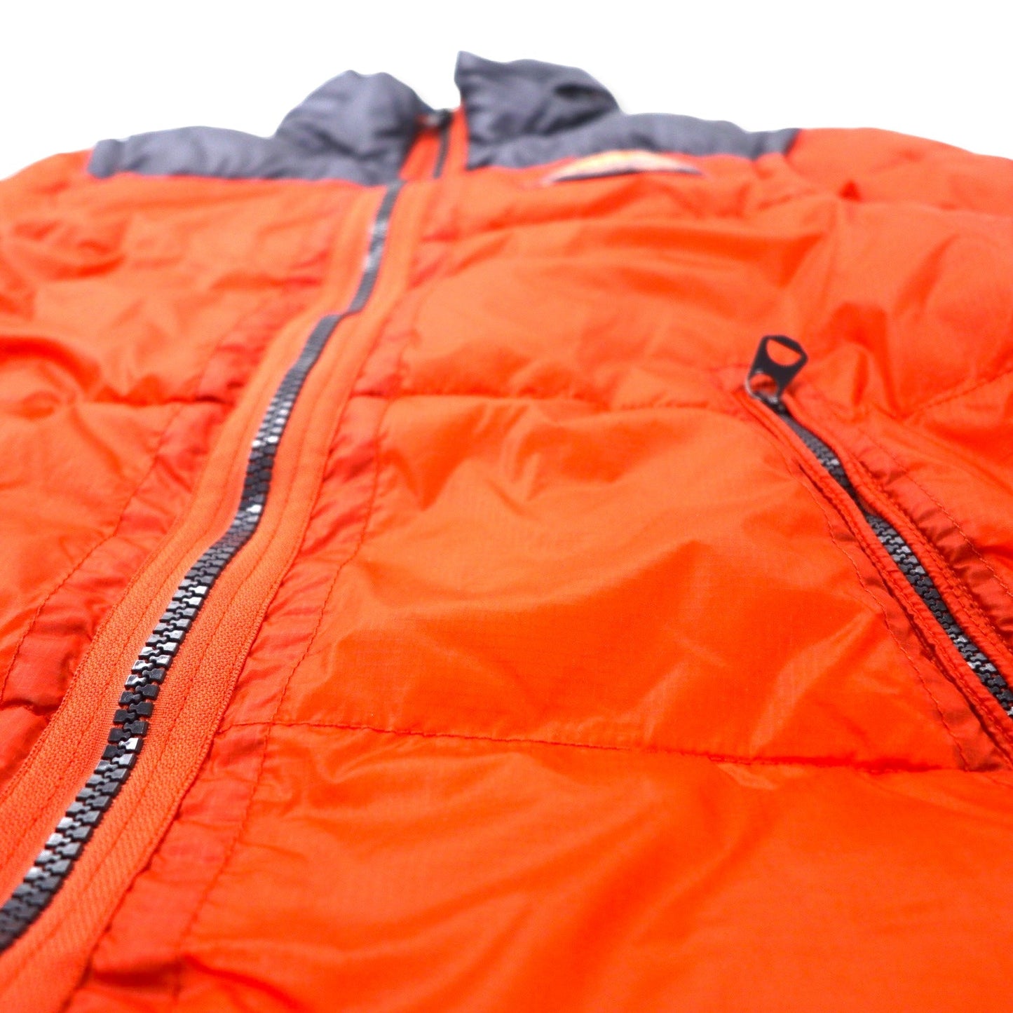 ARMANI JEANS 2-Way Down Jacket/Vest, Size 46, Orange, Polyester, Detachable Sleeves, Back Logo Print