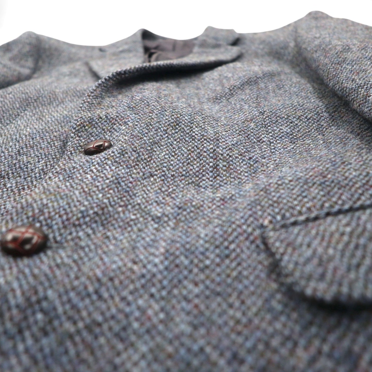 Harris Tweed スコットランド製 ツイード 2B テーラードジャケット ブレザー L ネイビー ウール 100th ANNIVERSARY LIMITED EDITION