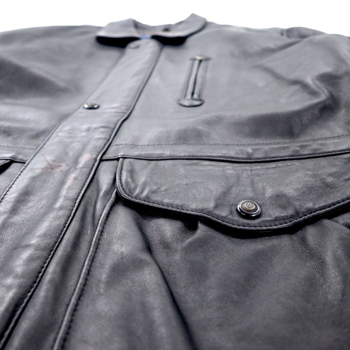 Sub Urban Lambskin Car Coat, Large, Black, with Quilted Sheepskin Lining