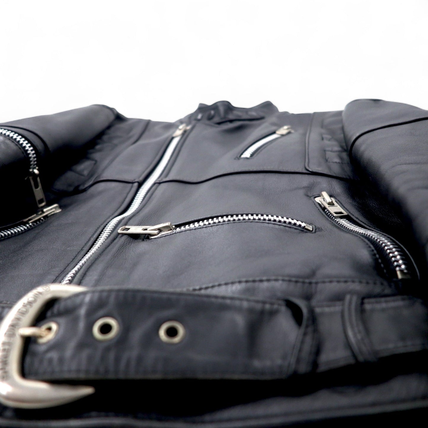 HARLEY DAVIDSON Double Rider Leather Jacket, Size 38, Black Cowhide