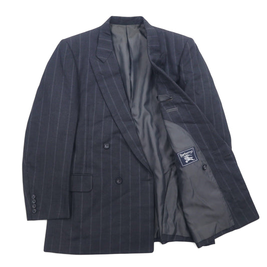 Burberry's Old Double-Breasted Tailored Jacket, Size XL, Gray Wool Stripes, Made in Japan