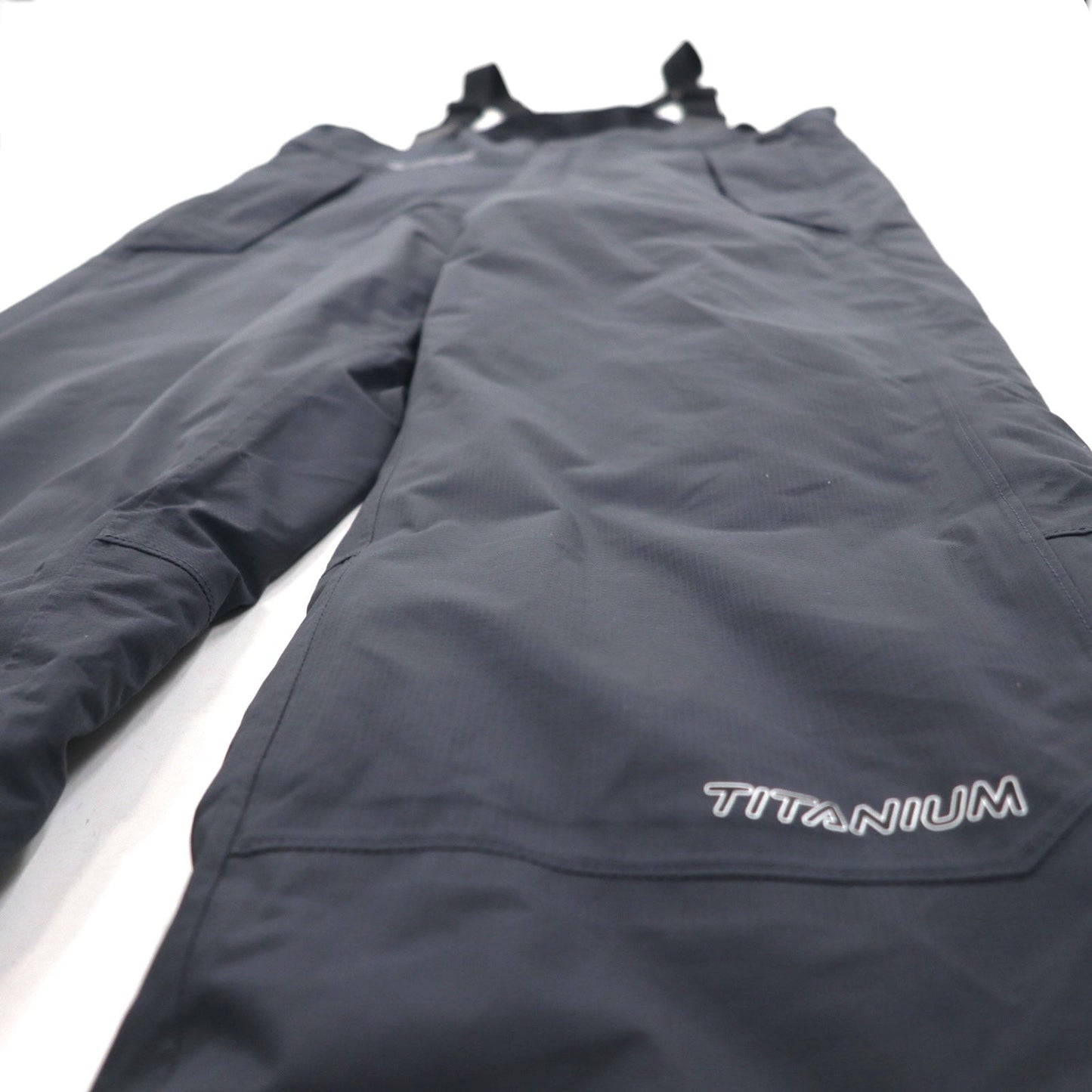 Columbia TITANIUM スノービブパンツ サロペット 防水 オーバーオール L グレー 中綿 スキー スノーボード ウェア EM8025