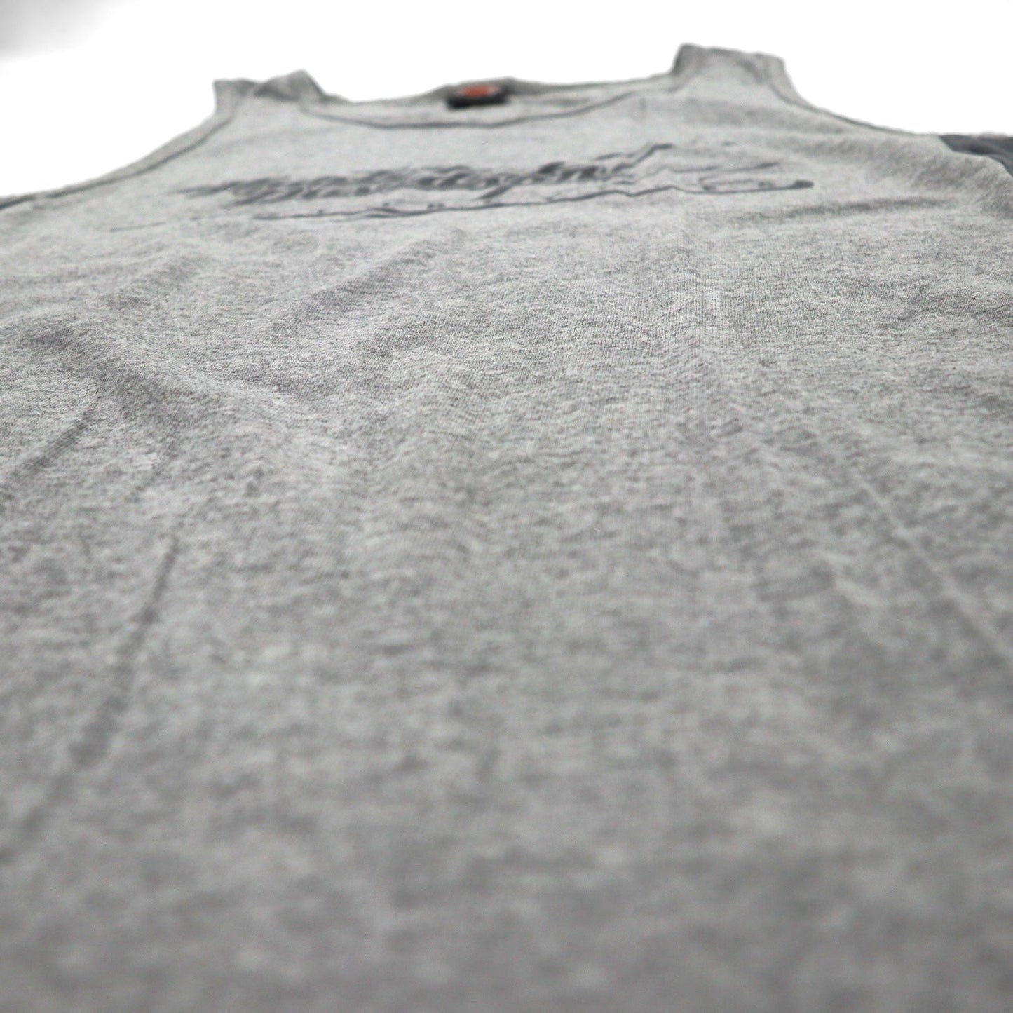 HARLEY DAVIDSON 90s Made in USA Tank Top, Size L, Gray Cotton, Honolulu, Hawaii, Double-Sided Print