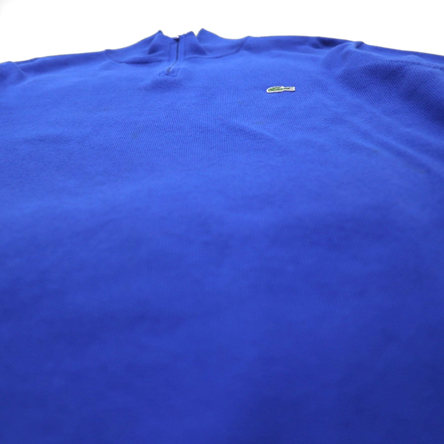 LACOSTE ハーフジップ ニット セーター L ブルー コットン AH9433