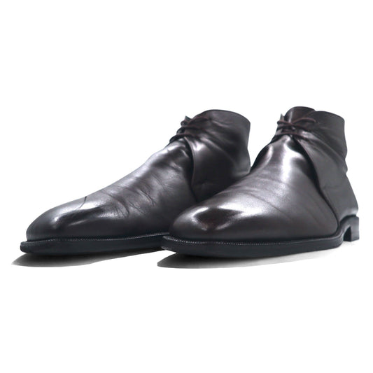 BURBERRY BU1520 Chukka Ankle Boots, Size 27cm, Brown Leather