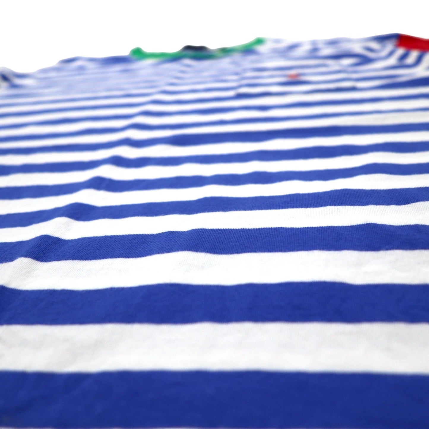 POLO RALPH LAUREN Classic Fit Striped T-Shirt, Pocket T, XL, Blue and White Cotton, Color Block, Small Pony Embroidery