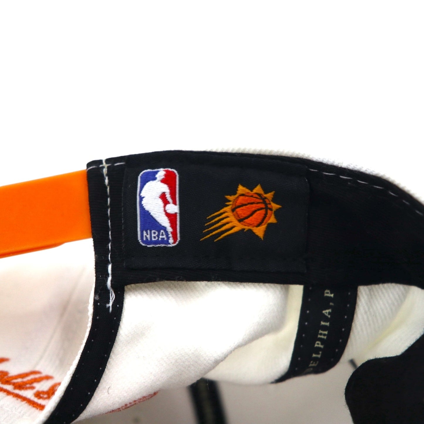 Mitchell & Ness NBA Phoenix Suns Two-Tone Snapback Baseball Cap, Free Adjustable Fit, White and Orange