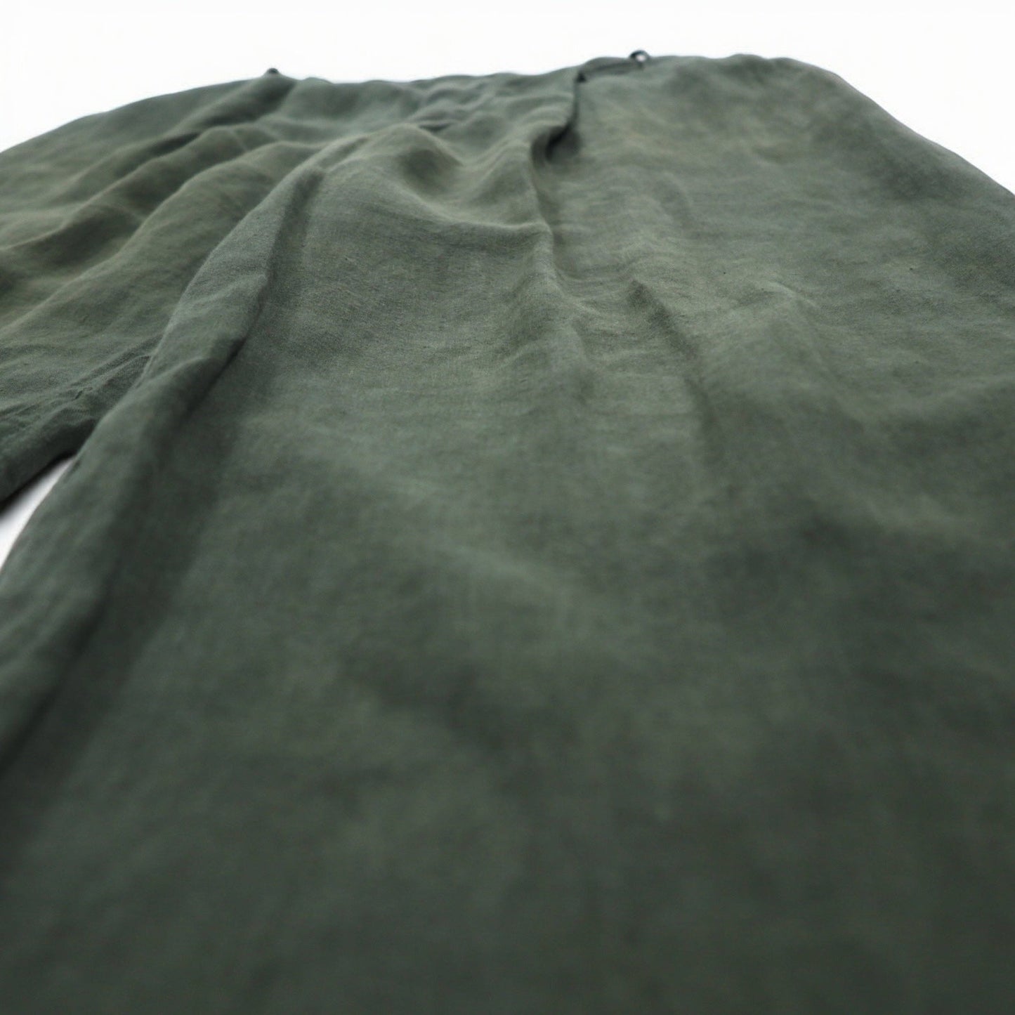 Badhiya リネン ワイドパンツ イージーパンツ FREE カーキ 麻 インド製