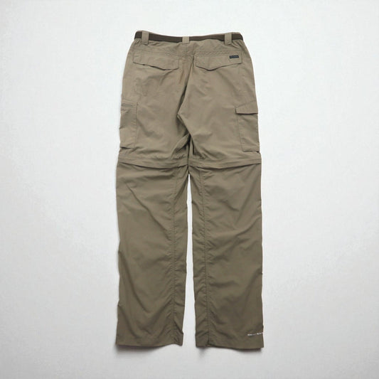 Columbia 2WAY コンバーチブル カーゴパンツ ショートパンツ L オムニシェード OMNI-SHADE 防水 リップストップ Silver Ridge Convertible Pants