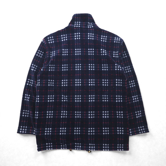 BURBERRY ノバチェック フルジップ フリースジャケット L ネイビー ドローコード