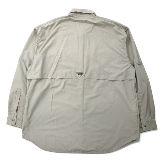 Columbia PFG バハマ II ロングスリーブシャツ フィッシングシャツ XL ベージュ ナイロン UPF 30+ ビッグサイズ BAHAMA II L/S SHIRT FM7106