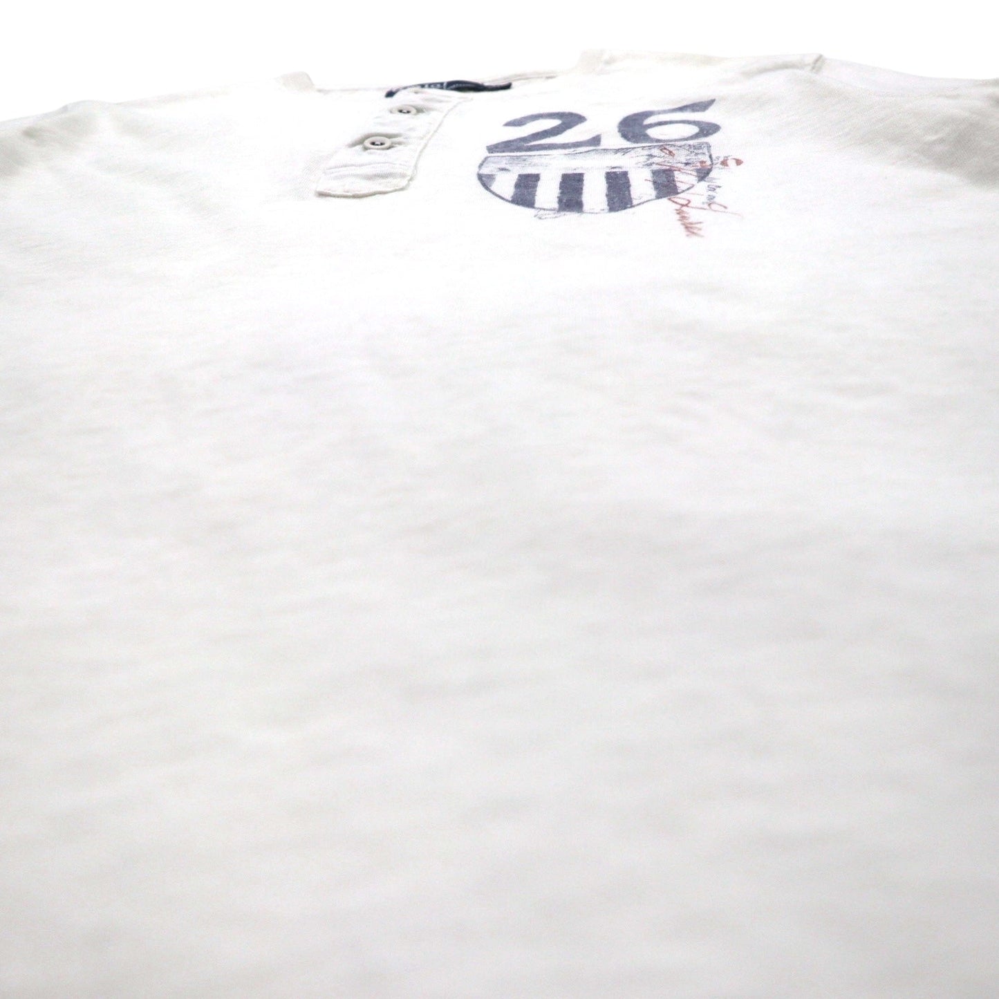 Polo by Ralph Lauren Henley T-Shirt, XL, White, Ink-Dip Print, Numbering, Custom Fit
