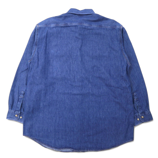 Carhartt denim button-down shirt, XL, blue cotton, oversized