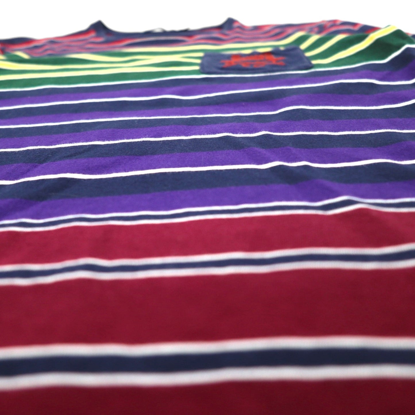 POLO RALPH LAUREN マルチボーダー ポケットTシャツ S マルチカラー コットン RLFC ロゴ刺繍 スリランカ製