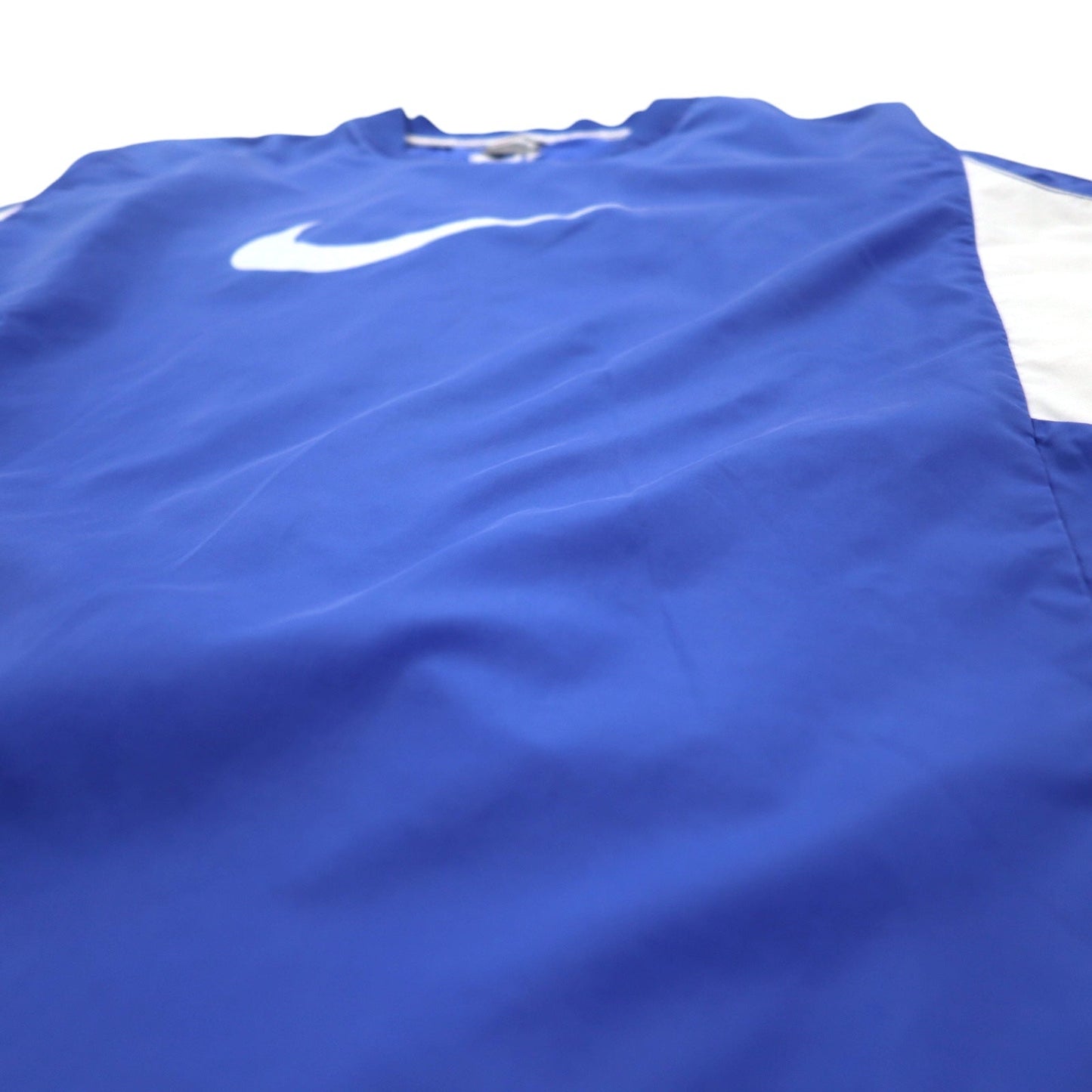 NIKE Piste Pullover Nylon Jacket, Size L, Blue with Swoosh Logo
