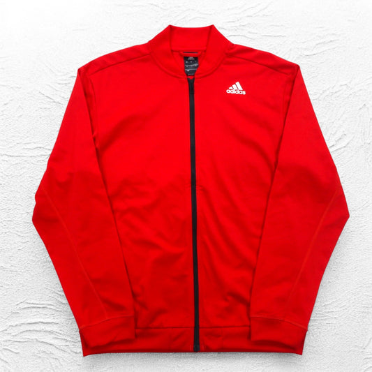 adidas エッセンシャル トラックジャケット ジャージ L レッド 3ストライプ Red Essential Track Jacket AB9185