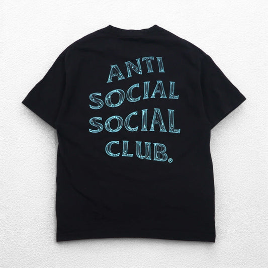 ANTI SOCIAL SOCIAL CLUB USA製 バックプリント Tシャツ L ブラック コットン ロゴ