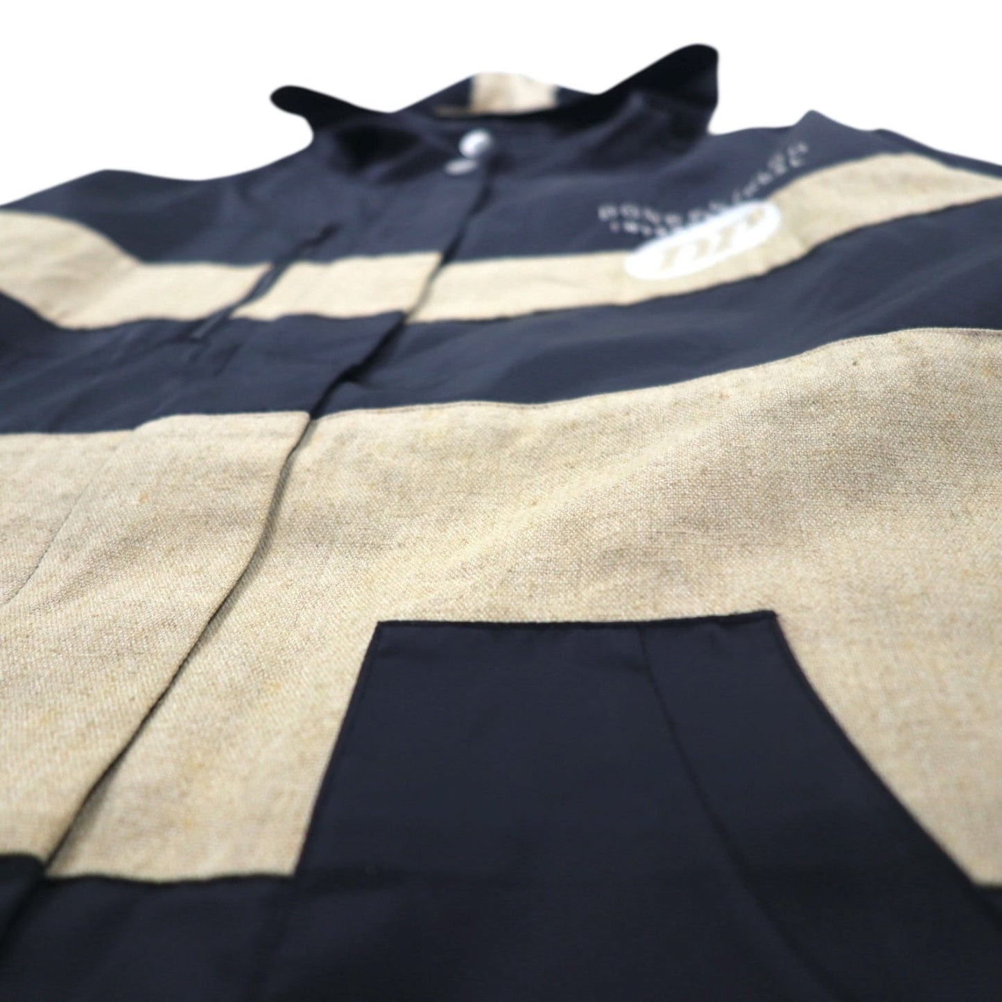 90s DON PELIENO Hooded Nylon Jacket, XL, Black, Mixed Material