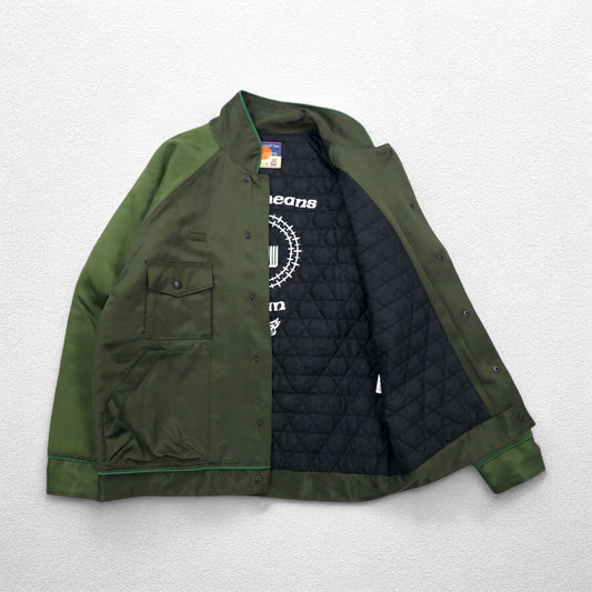 blackmeans 諸行無常 スーベニアジャケット スカジャン L カーキ レーヨン 中綿 PANTA RHEI 日本製