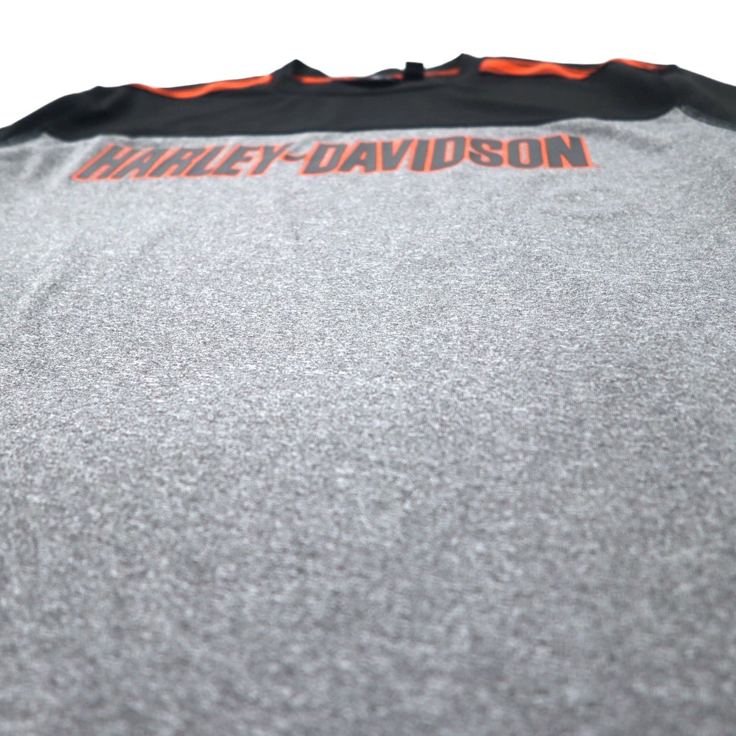 HARLEY DAVIDSON パフォーマンス ロングスリーブ Tシャツ ロンT XL グレー ポリエステル ロゴプリント