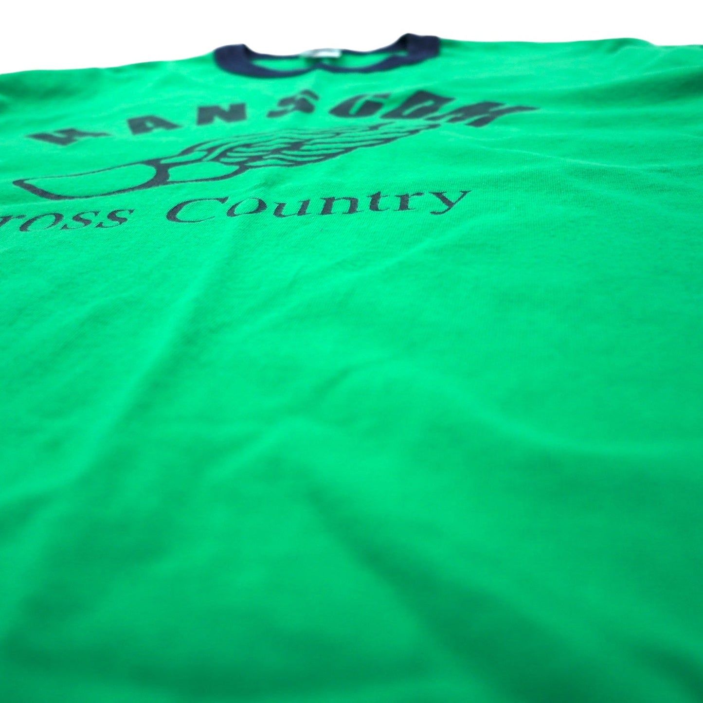 GILDAN Ringer T-Shirt, XL, Green Cotton, HANSCOM