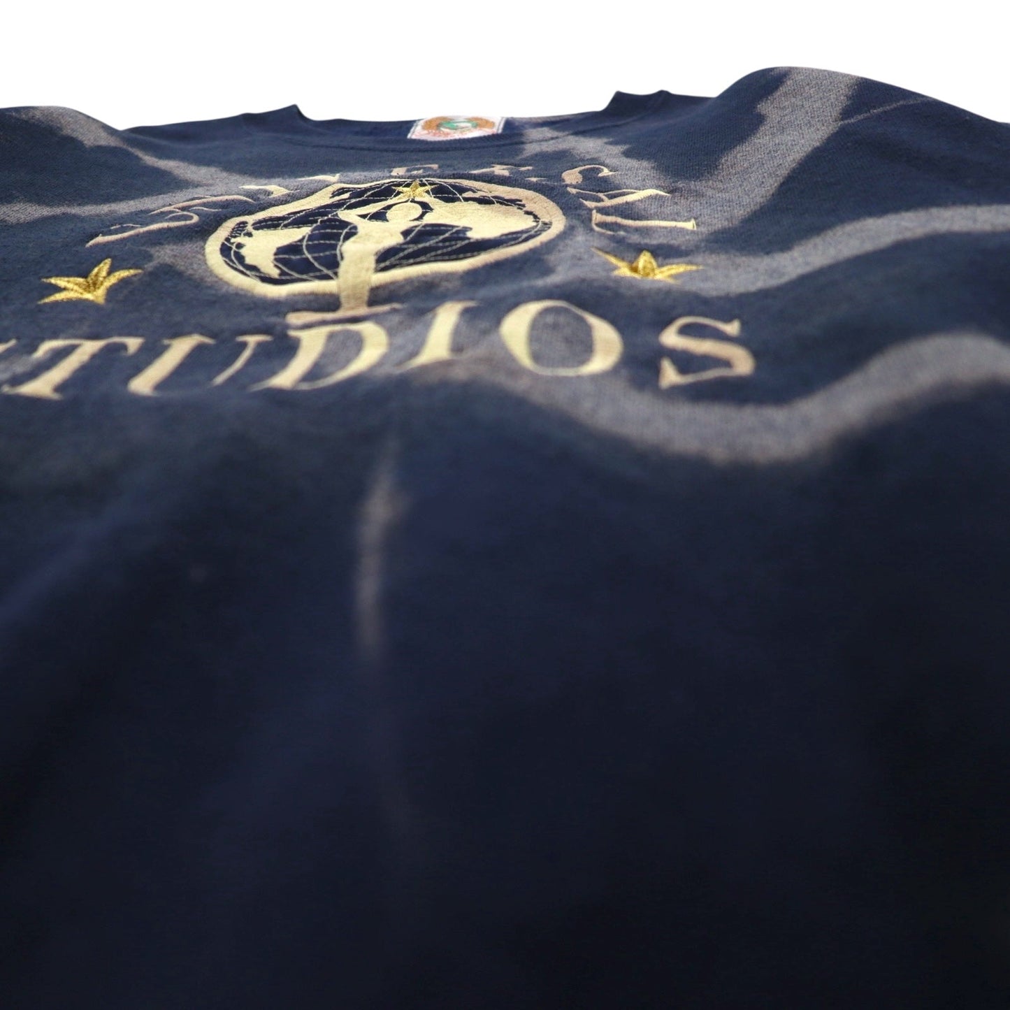 90s Universal Studios Tie-Dye Embroidered Sweatshirt, Size L, Navy, Fleece-Lined