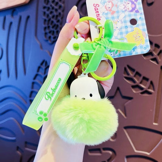 Sanrio Fur Ribbon keyring / サンリオファーリボンキーホルダー