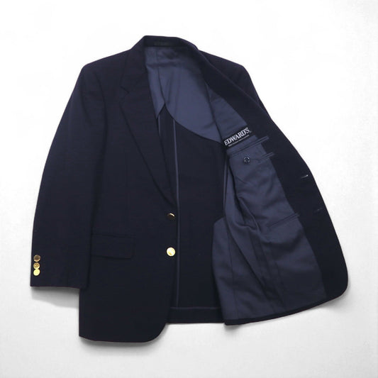 80s Vintage Blazer EDWARD'S 80年代 ブレザー 2B テーラードジャケット S 紺ブレ 金ボタン