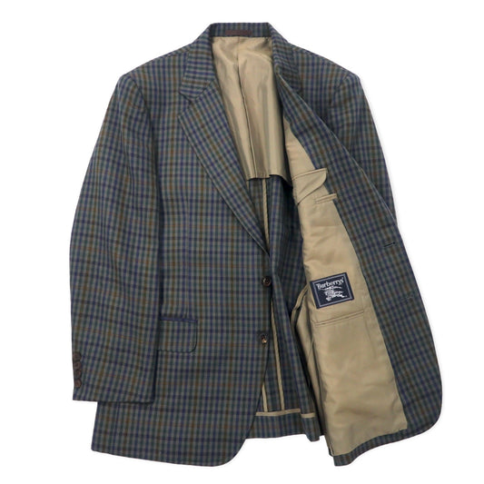 Burberry's Old 2B Tailored Jacket 98-88-175 AB6 Brown Check Wool Made in Japan