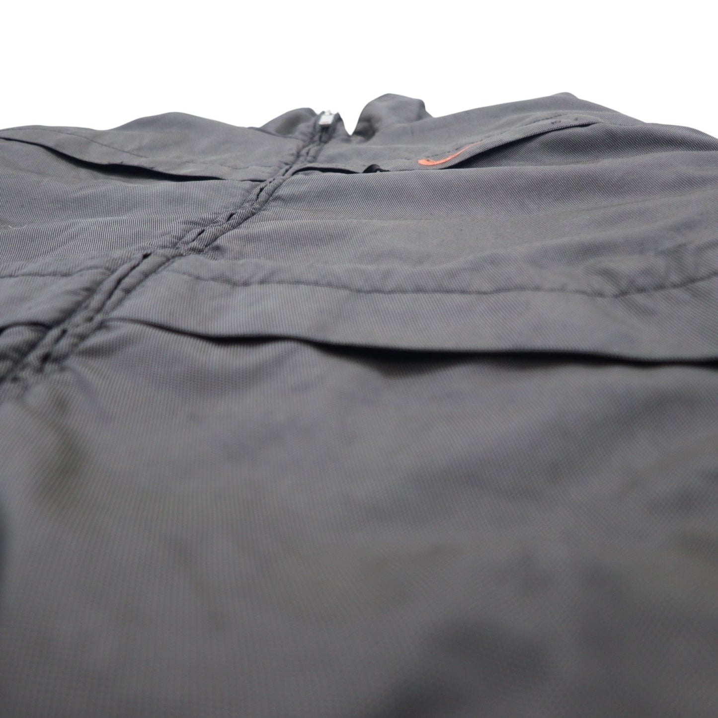 NIKE 90s Thermolite Padded Nylon Jacket, XL, Gray, Swoosh Logo Embroidered, Black Tag, Drawcord
