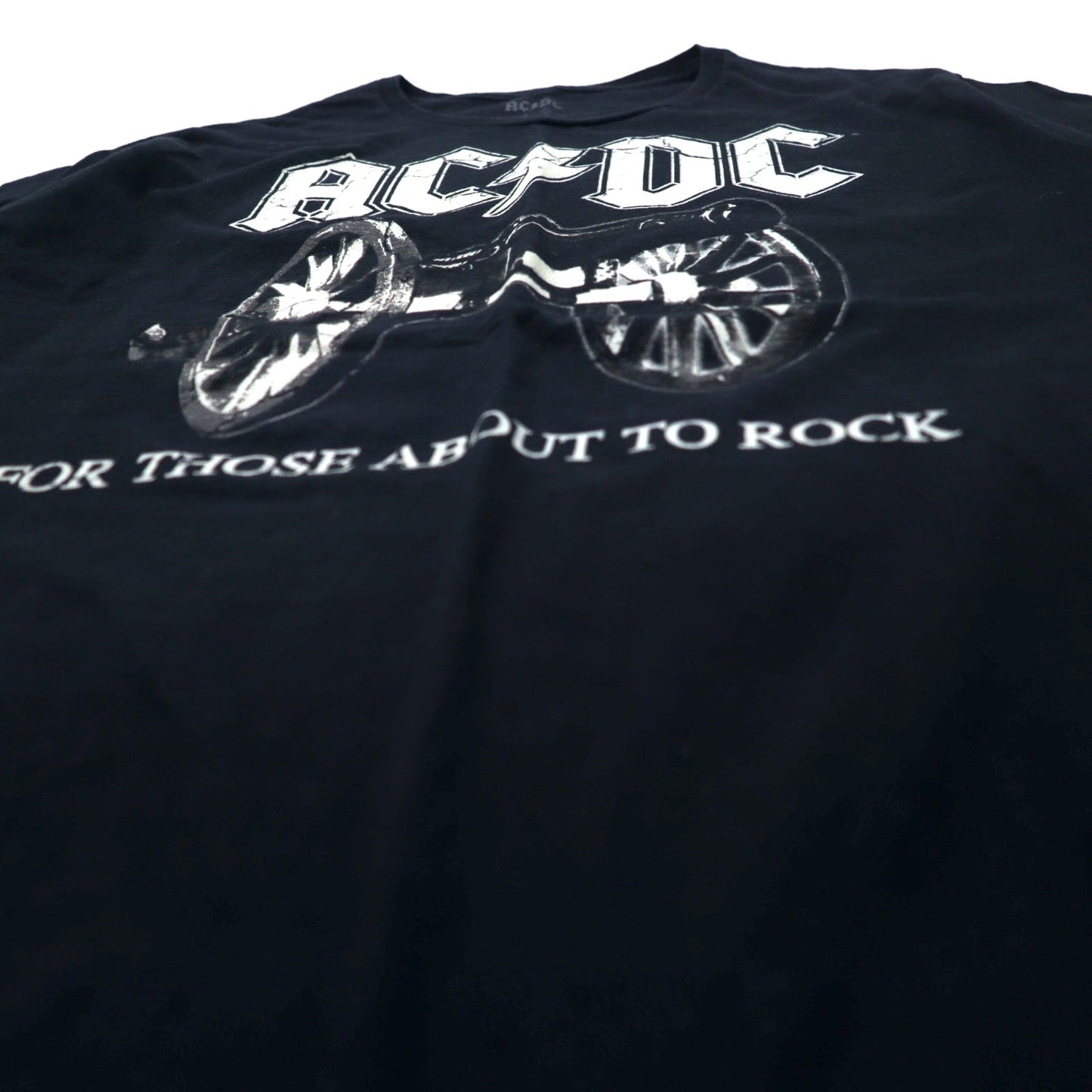 AC/DC Band T-Shirt, Large, Black, Cotton, "For Those About to Rock," Made in El Salvador