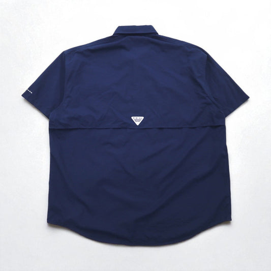 Columbia PFG バハマ2 Bahama ll ショートスリーブシャツ フィッシングシャツ XL ネイビー ナイロン OMNI-SHADE オムニシェード FM7047