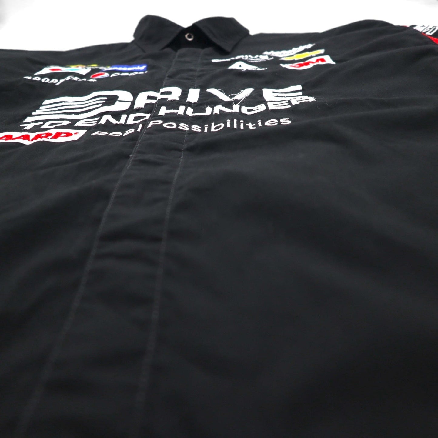 CHASE AUTHENTICS 半袖 レーシングシャツ XL ブラック コットン NASCAR スナップボタン