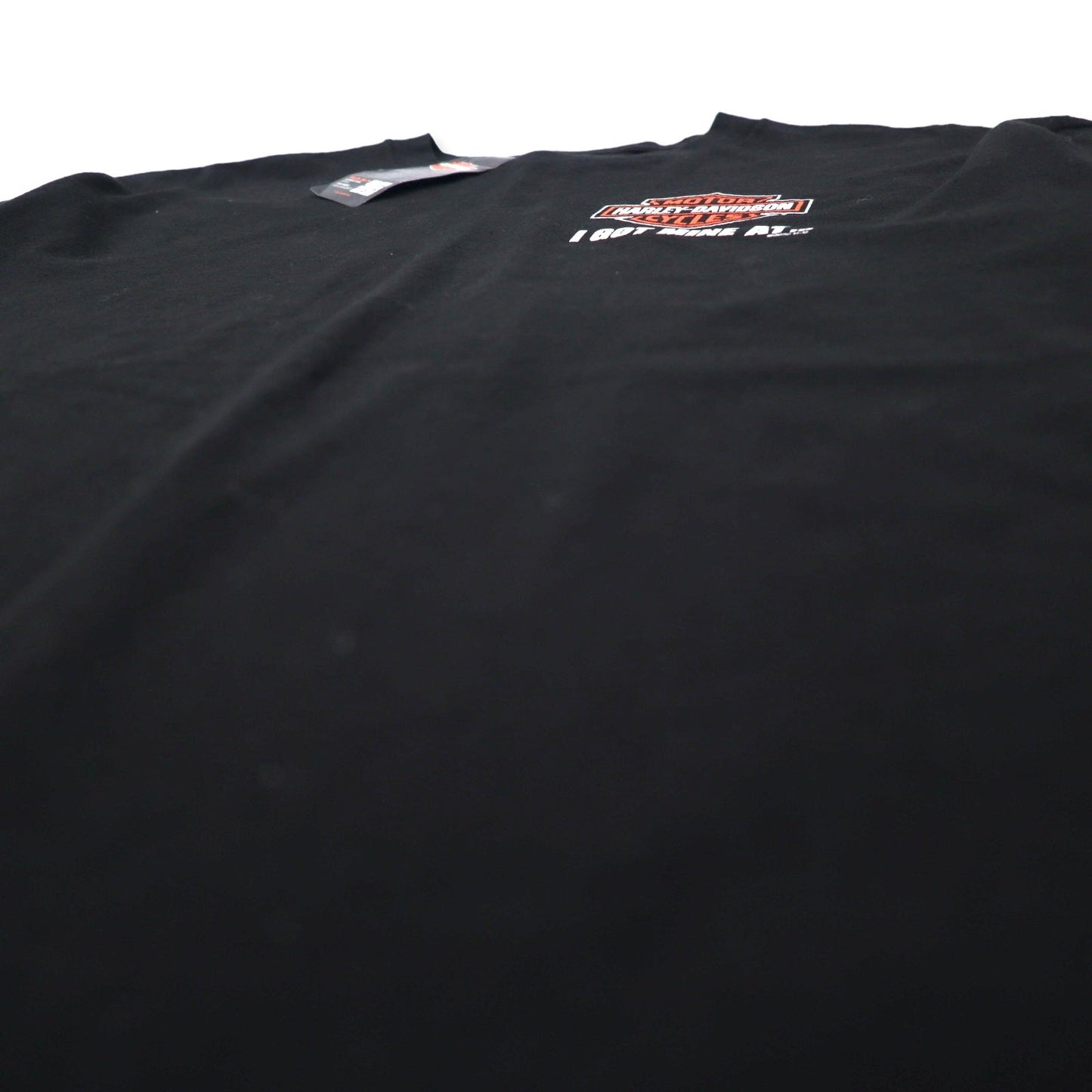 HARLEY DAVIDSON logo print T-shirt, size L, black cotton, made in Macon Georgia, Nicaragua. Unused.