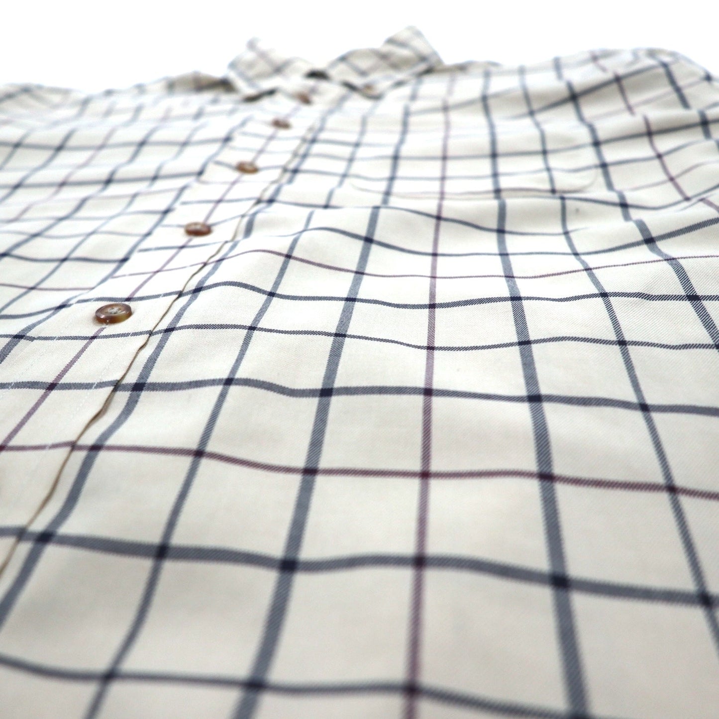 Brooks Brothers Windowpane Check Button-Down Shirt, Size L, Beige, Cotton, Non-Iron