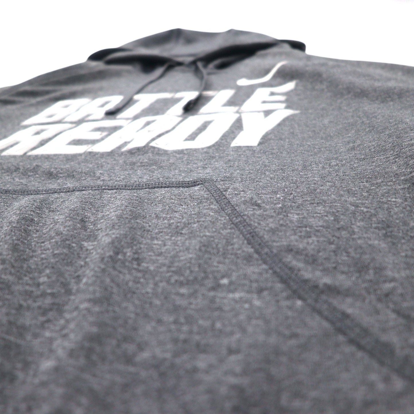 NIKE Dri-FIT Pullover Hoodie, XL, Gray, BATTLE READY, 604632-071