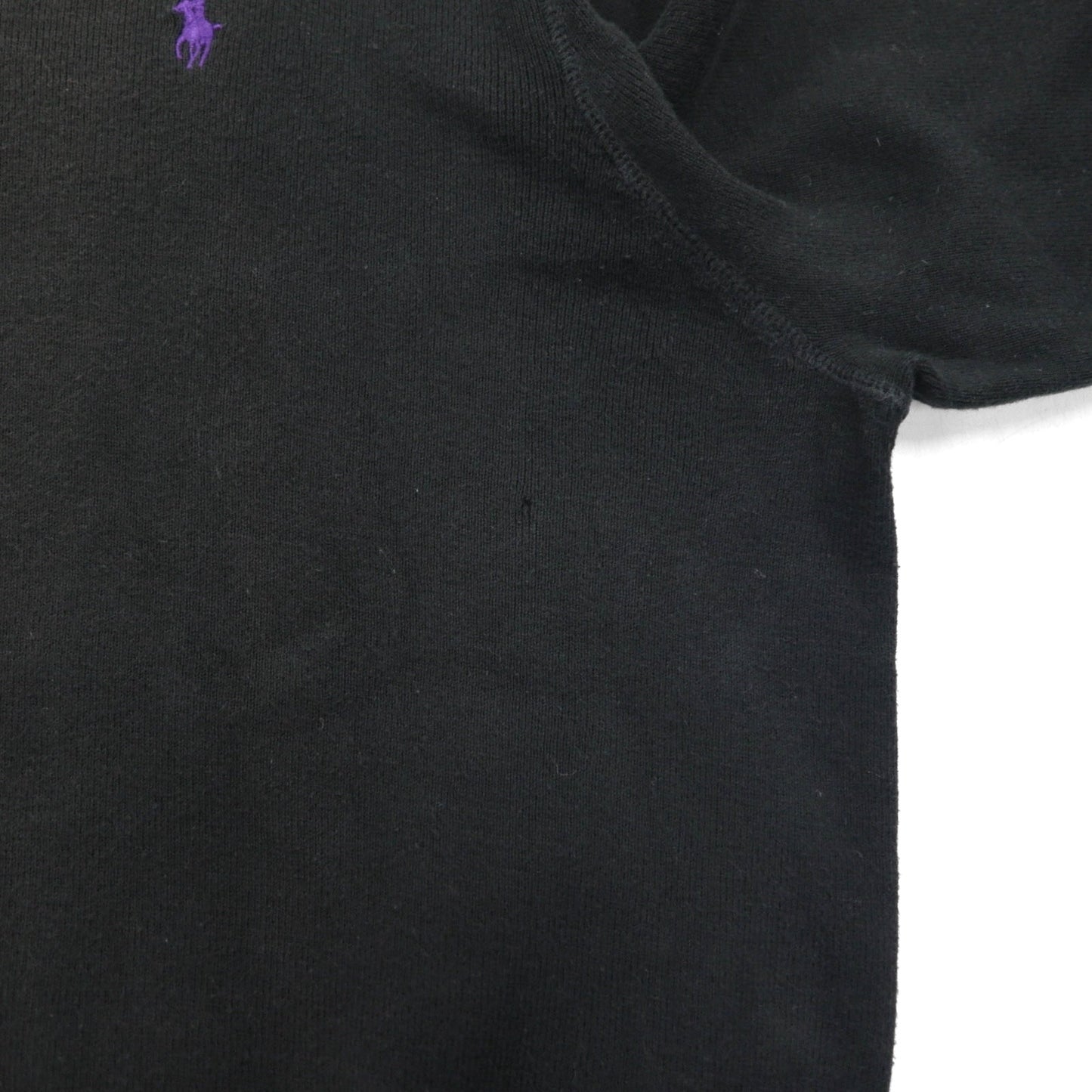 Polo Ralph Lauren 前V スウェット トレーナー XL ブラック コットン スモールポニー刺繡