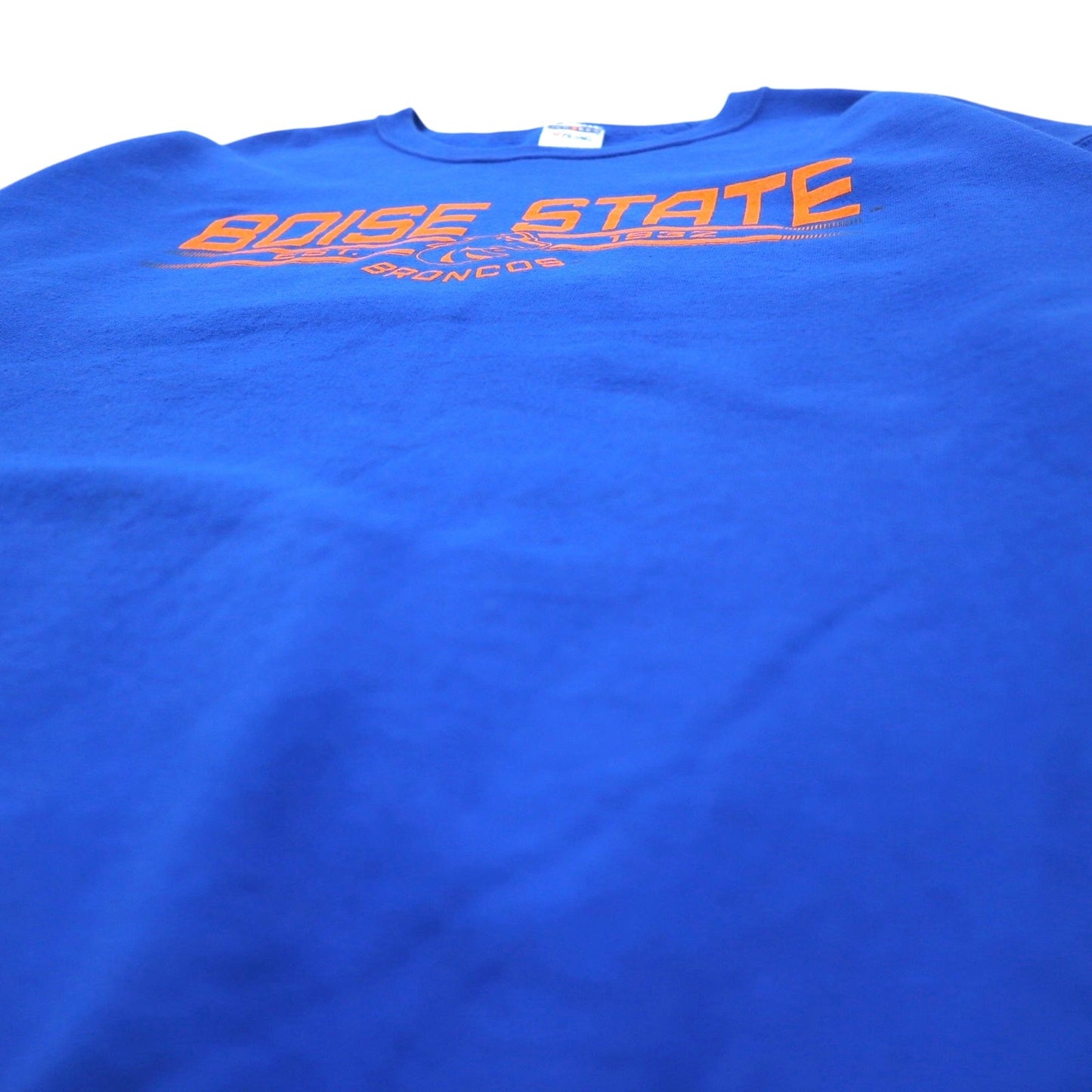 JERZEES 90s College Print Sweatshirt, Size XL, Blue, Fleece-Lined, NCAA Football, Boise State Broncos, Made in Honduras
