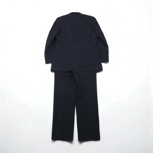 BURBERRY 日本製 ピークドラペル ダブル ブレザー セットアップ スーツ M ウール モヘア ストライプ WOOL&MOHAIR